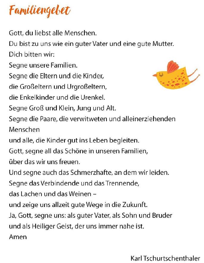 FAmiliensonntag Gebet